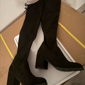 SHEIN Chic Black Over-the-Knee Boots